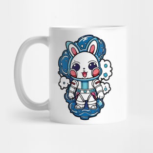 Space bunny with blue smoke Mug